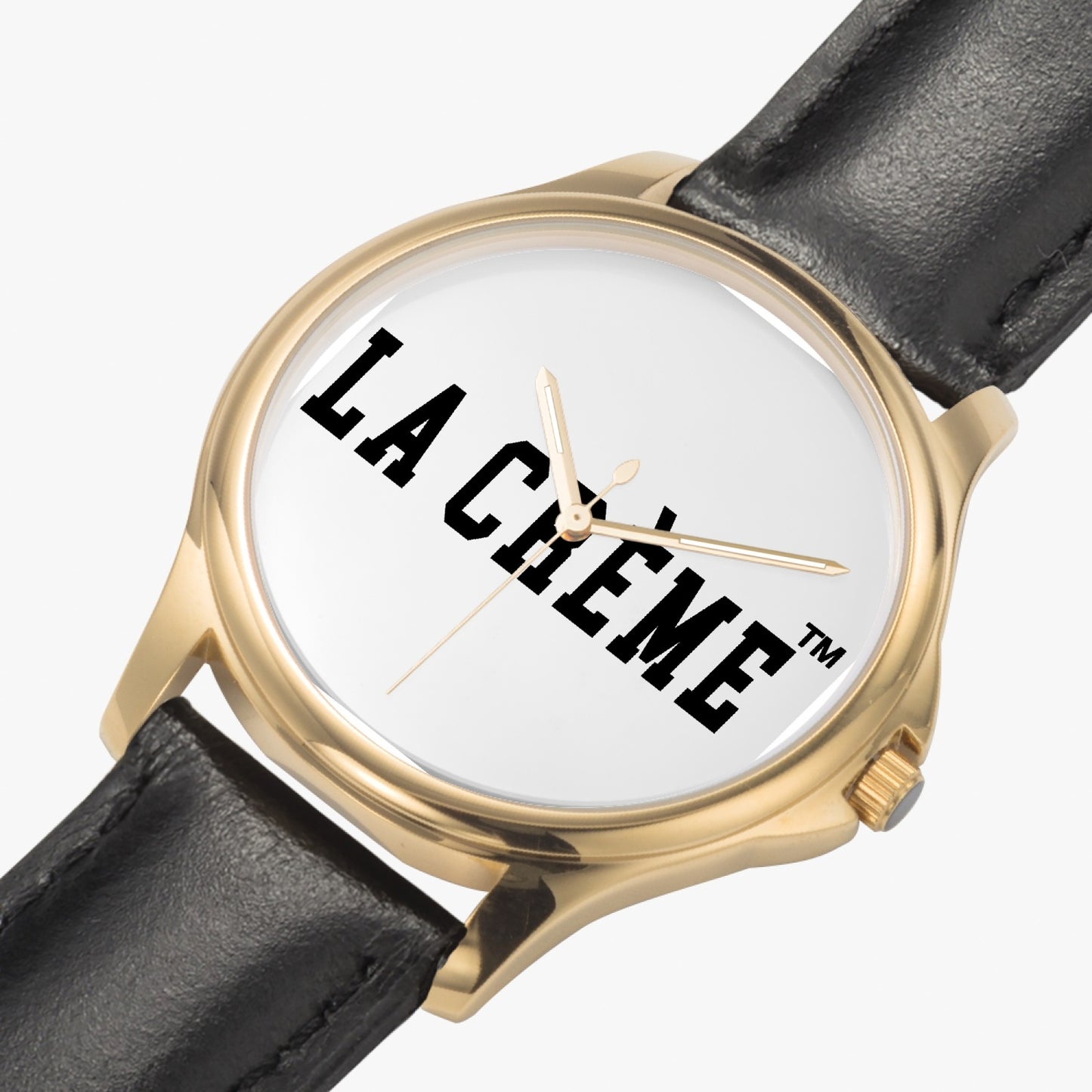 LA CRÈME Classic Leather Strap Quartz Watch (Gold)