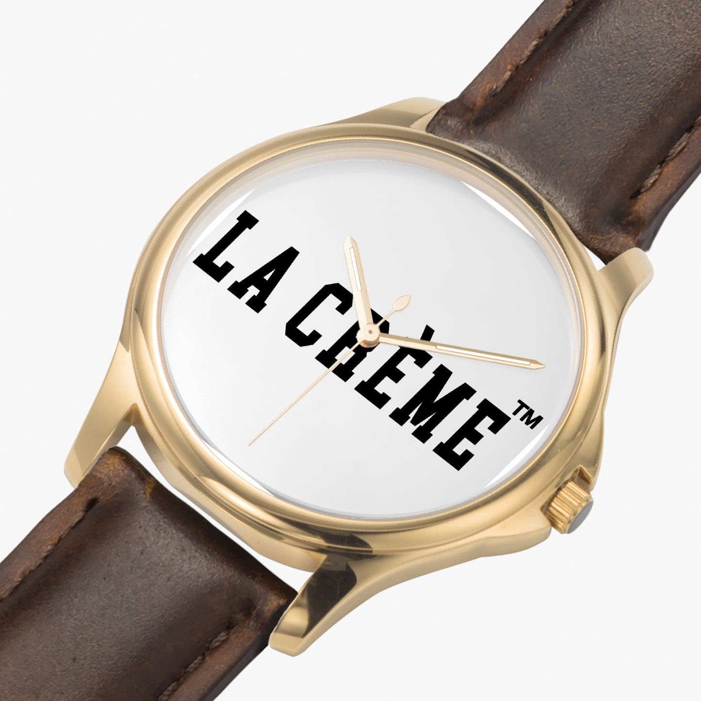 LA CRÈME Classic Leather Strap Quartz Watch (Gold)