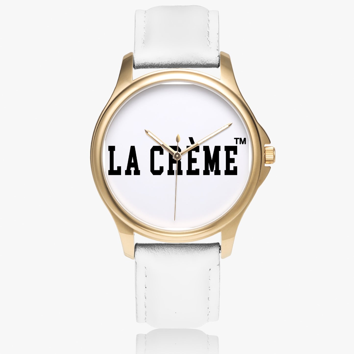 LA CRÈME Classic Leather Strap Quartz Watch (Gold)