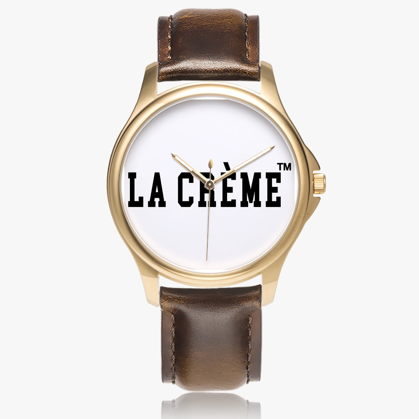 LA CRÈME Classic Leather Strap Quartz Watch (Gold)