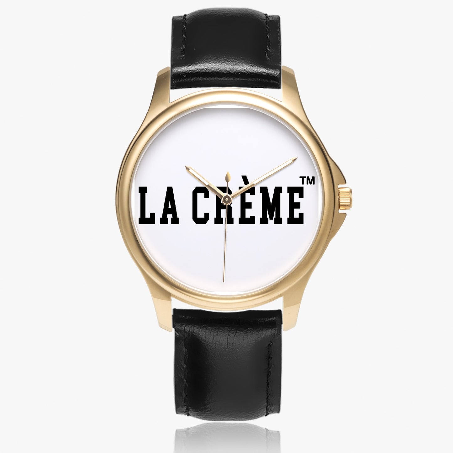 LA CRÈME Classic Leather Strap Quartz Watch (Gold)