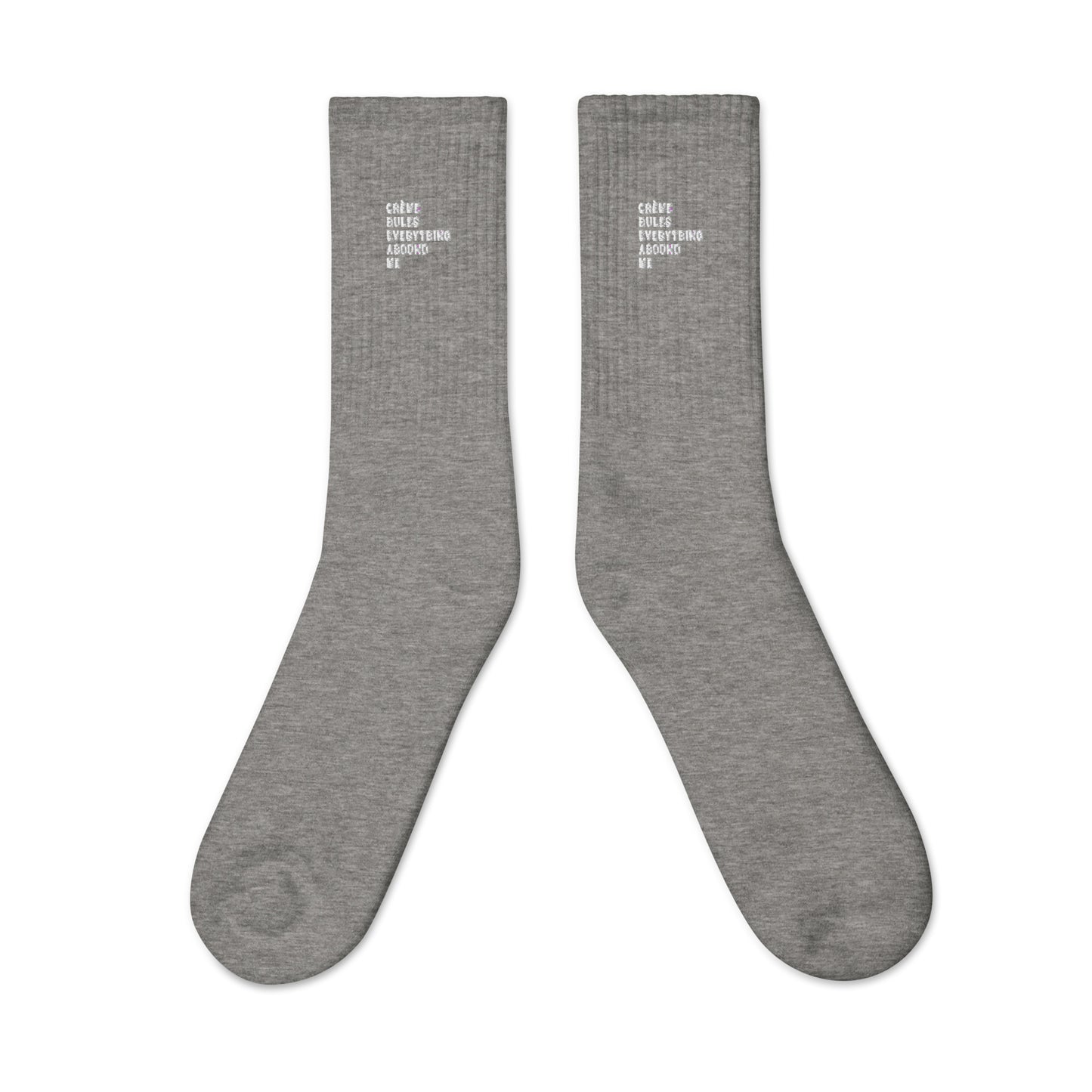 CREAM (Blanc) Embroidered Socks