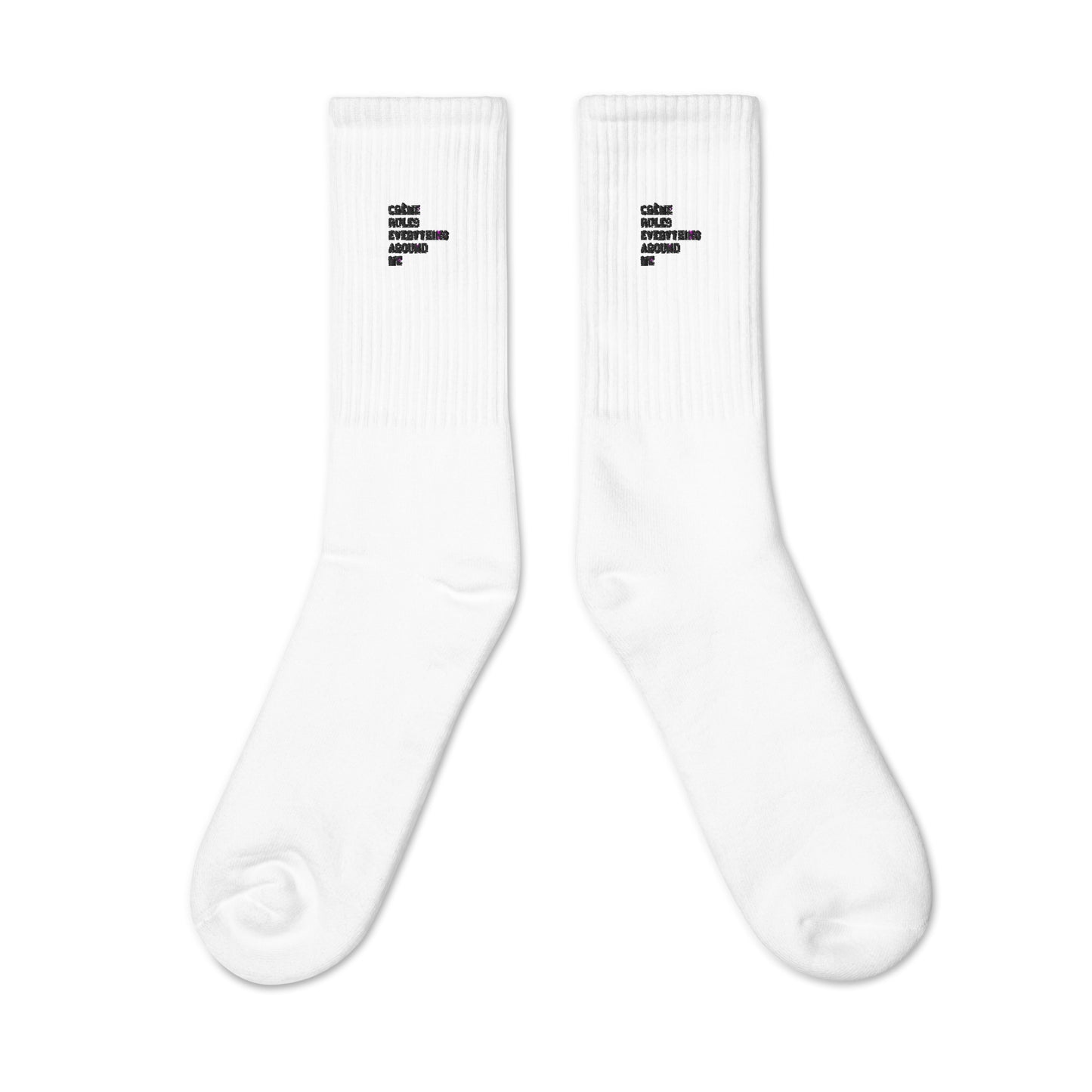 CREAM (Noir) Embroidered Socks