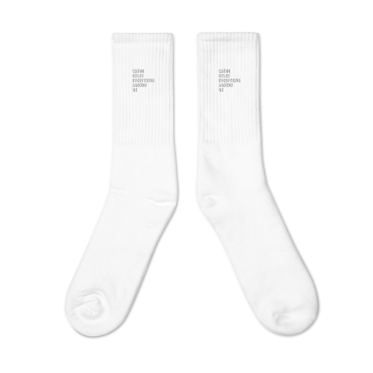 CREAM (Blanc) Embroidered Socks