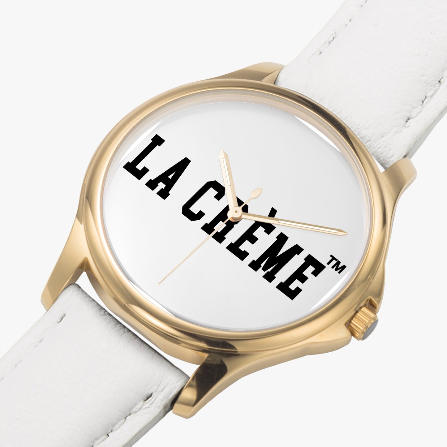 LA CRÈME Classic Leather Strap Quartz Watch (Gold)