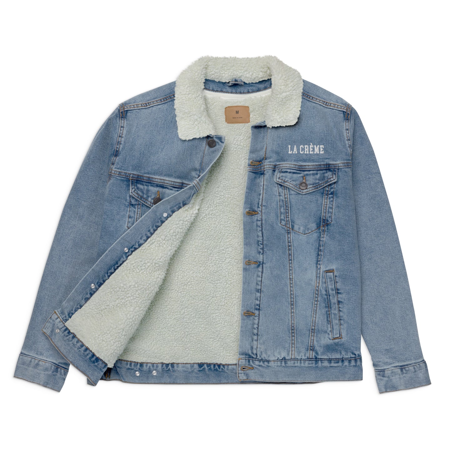 LA CRÈME Unisex denim sherpa jacket